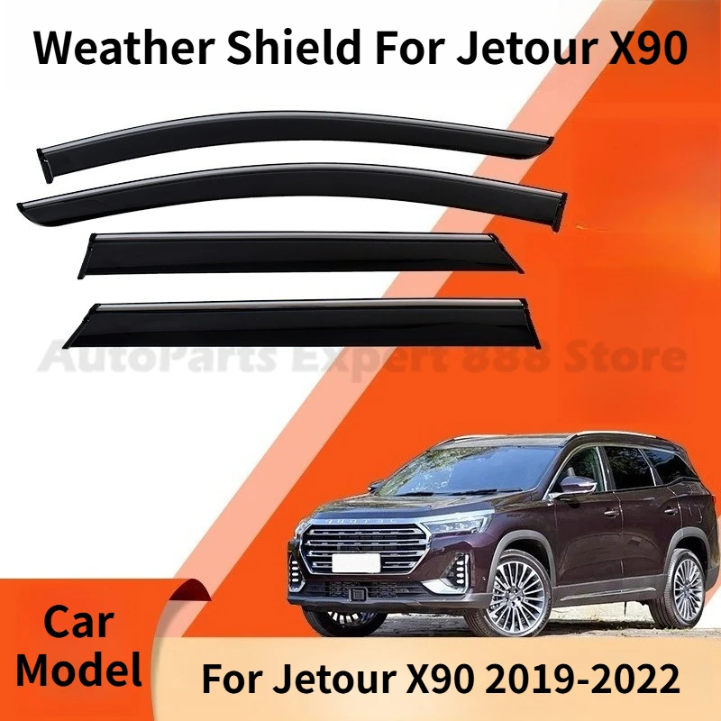 

Modification Parts Weather Shield For Jetour X90 2019-2022 Window Visor Rain Guard Deflector Windshield Rain Eyebrow Awning Trim