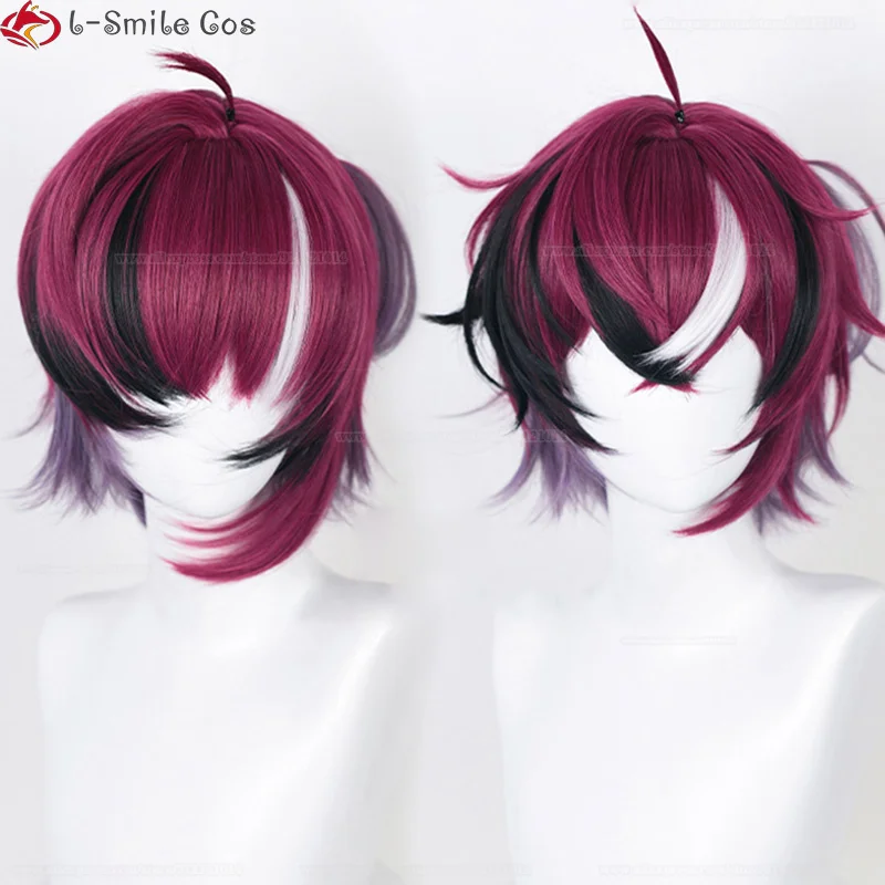 Vtuber EN7 XSOLEIL Doppio Dropscythe Cosplay Wig 35cm Short Doppio Wigs Heat Resistant Hair Men Nijisanjien Party Wigs + Wig Cap