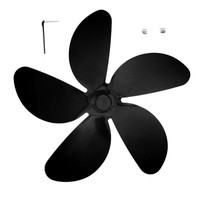 5-Blade Aluminum Alloy Fireplace Fan Blade 18cm Diameter Heating And Power Supply Powered Stove Fan Blade Accessories