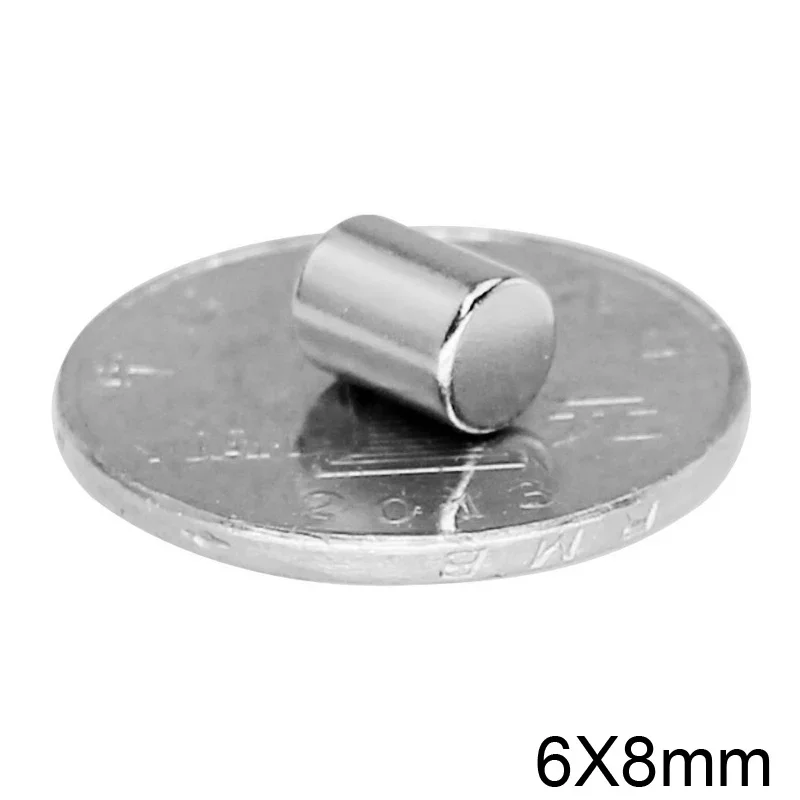 6x8mm Thinck Ímãs poderosos 6mm x 8mm Pequenos ímãs redondos 6x8 para geladeiras domésticas, escritórios DIY 6*8