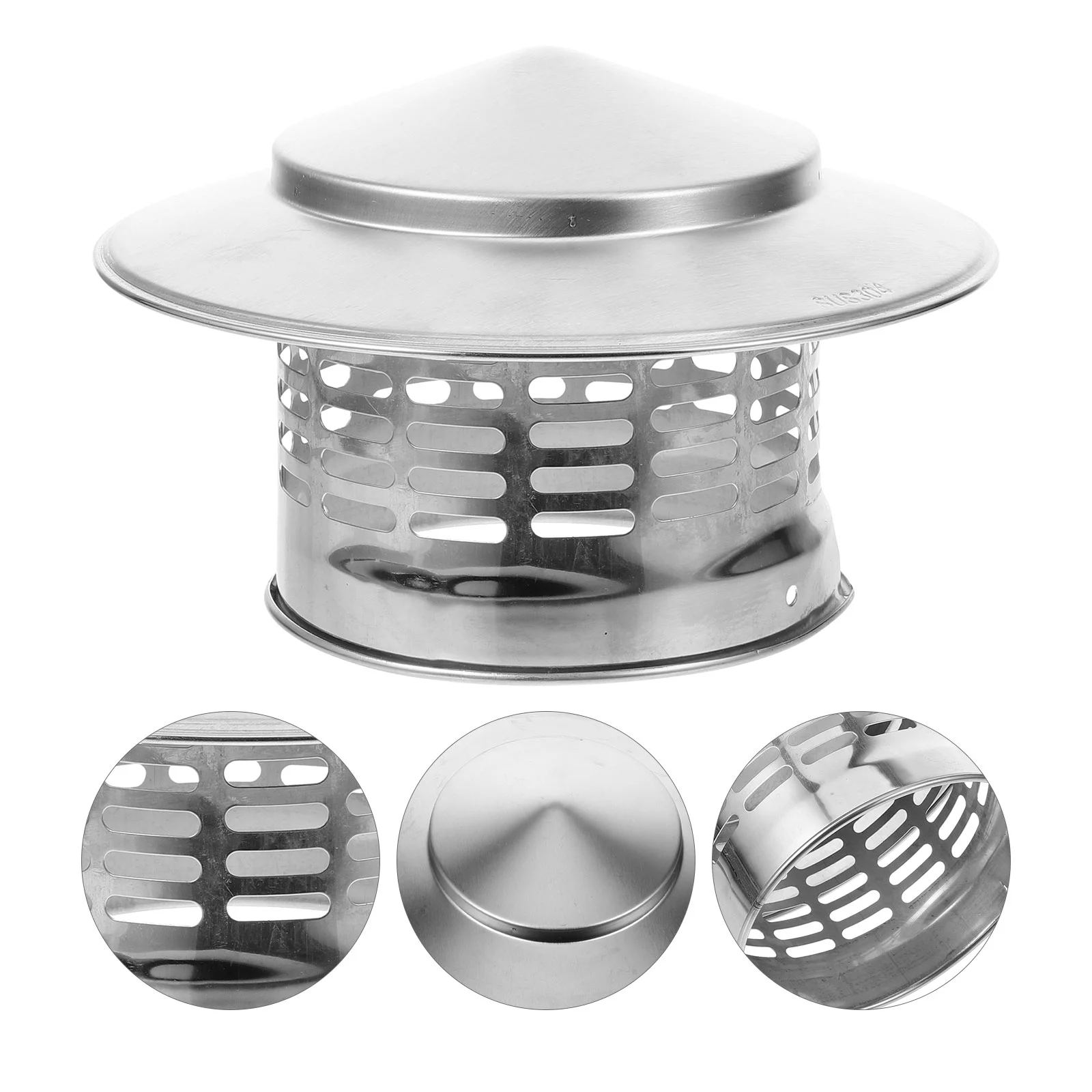 Smoke Exhaust Pipe Rain Cap Chimney Cover 7 Inch Chase Wood Stove Repair Silver Liner Kit Stainless Steel