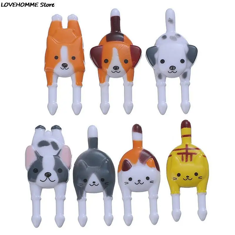 6/7/8/50/100pcs Cute Mini Animal Cartoon Food Picks Children Snack Cake Dessert Food Fruit Forks Lunch Accessories Party Decor