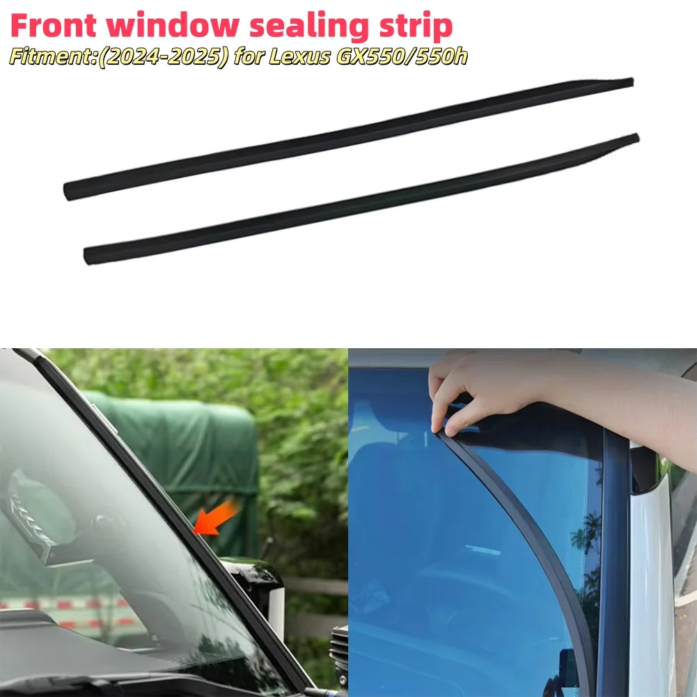 شريط عزل زجاجي أمامي للسيارة لكزس GX550 GX550H 2024 2025 شرائط الفجوة الخارجية الملحقات الداخلية