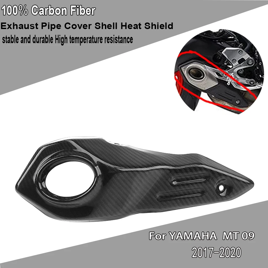 

Full Carbon Fiber For Yamaha MT09 MT 09 MT-09 2017-2019 2020 Motorcycle Accessories Exhaust Pipe Cover Shell Heat Shield