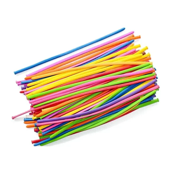 100 Uds. Globos de modelado coloridos largos, globos giratorios para decoración de fiesta, juego de globos de látex de emulsión