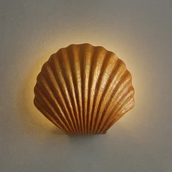 Modern Sea Shell LED Wall Lamps wall Lights Resin Lampshade Indoor Lighting Bedroom Dinino Room Aisle Corridor Decor Lustre