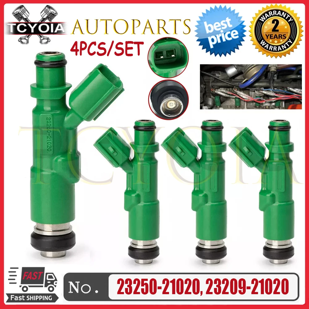 4PCS 23250-21020 23209-21020 Fuel injectors For TOYOTA EU Yaris