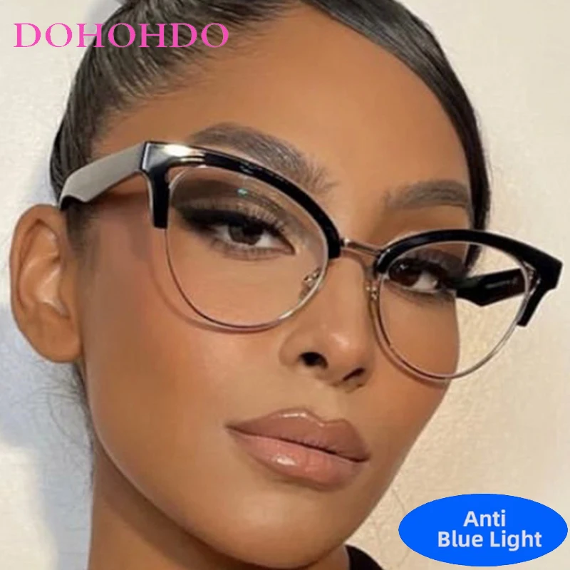 

Retro Trendy Cat Eye Blue Light Blocking Glasses Women Man Brand Designers Optical Spectacle Computer Eyewear Unisex Lentes Очки
