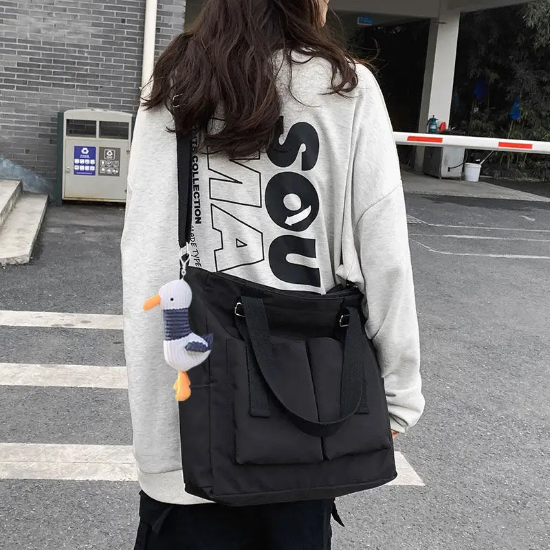 Waterproof Tote Bag Big Capacity Canvas Bag Female Crossbody Bags Japanese Shoulder Bag Bags Student School Bags Women Handbags