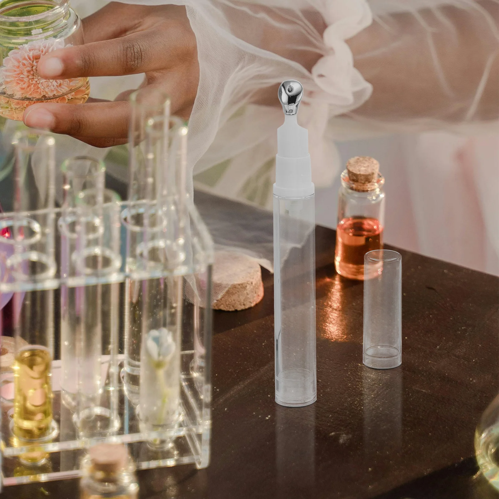 3 قطعة زجاجات مضخة الرش كريم عين الحاويات 5 مللي 10 مللي 15 مللي سبائك الزنك تدليك رئيس السفر جرة شفافة ل #4