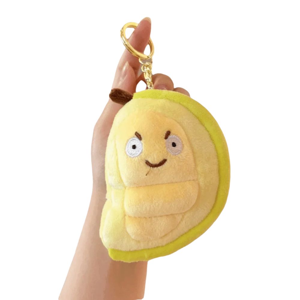 PP Cotton Fruit Durian Pendant Detachable Soft Durian Fruit Shape Portable Cartoon Fruit Durian Keyring Jewelry Accessories