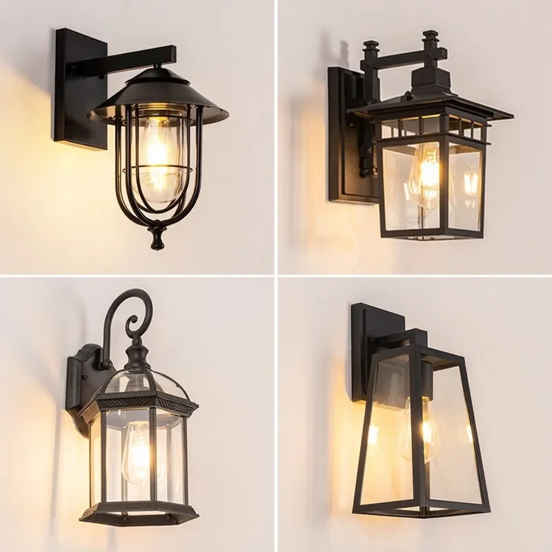 Outdoor wall lamp Villa courtyard exterior wall lamp New Chinese door pillar lamp on both sides