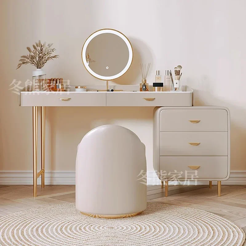 Makeup Chest Salon Dressing Table Mirror Drawers Bedside Light Mirror Storage Dresser Room Comoda Pra Quarto Bedroom Furniture