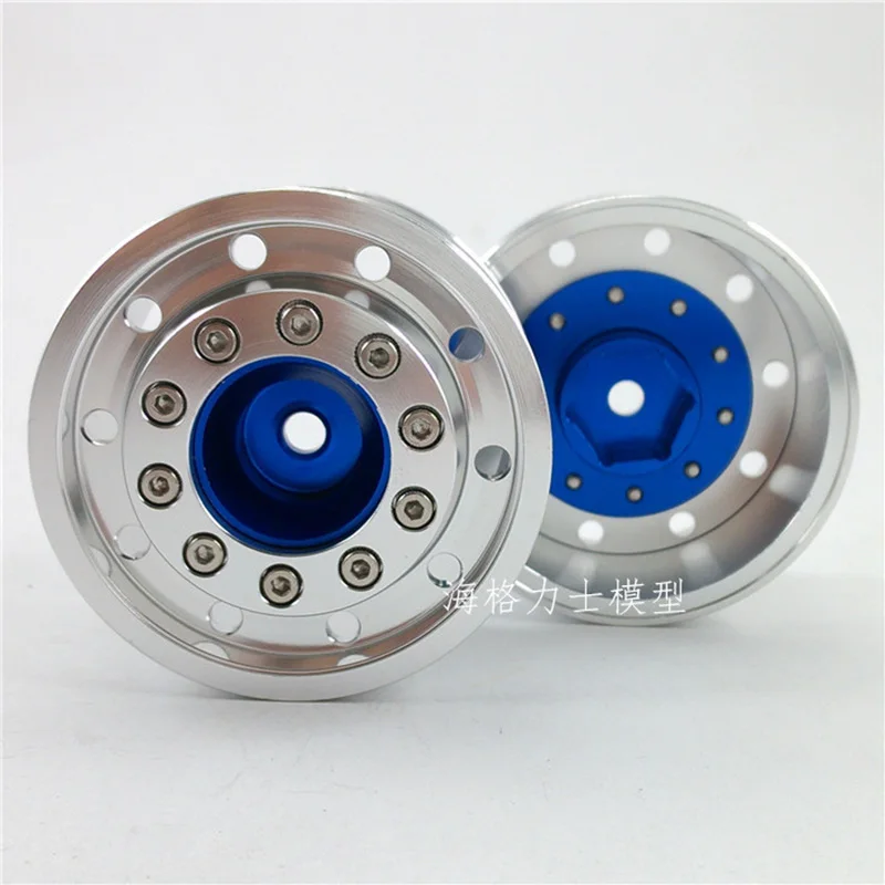 One-axle Wide Wheel Hub Full Metal Rear Wheel for 1/14 Tamiya RC Truck Trailer Tipper Scania 770s Benz Actros Volvo MAN DIY Part