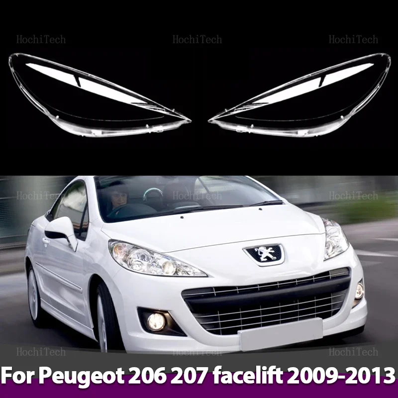 Headlight Housing Protection Glass Cover Headlamps Transparent Shell Lens For Peugeot 207 Facelift 2009-2013