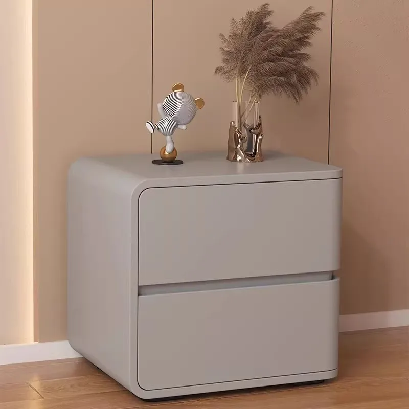 

Деревянная прикроватная тумбочка в современном стиле с двумя ящиками, однотонная тумбочка из искусственной кожи для спальни, гостиничный торцевой столик
