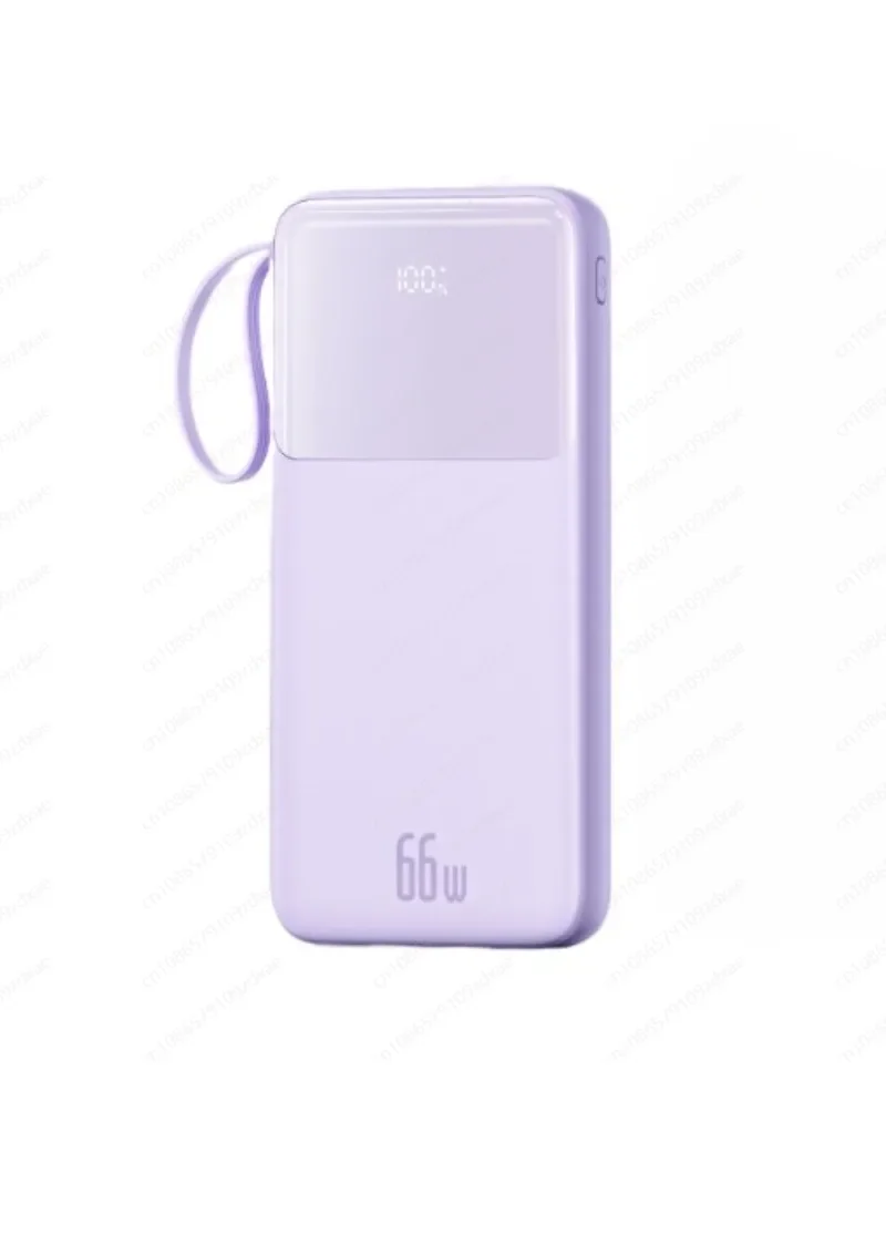 

66W super fast charging 30000 mAh power bank, large capacity mobile power supply with its own cable, ultra-thin and compact