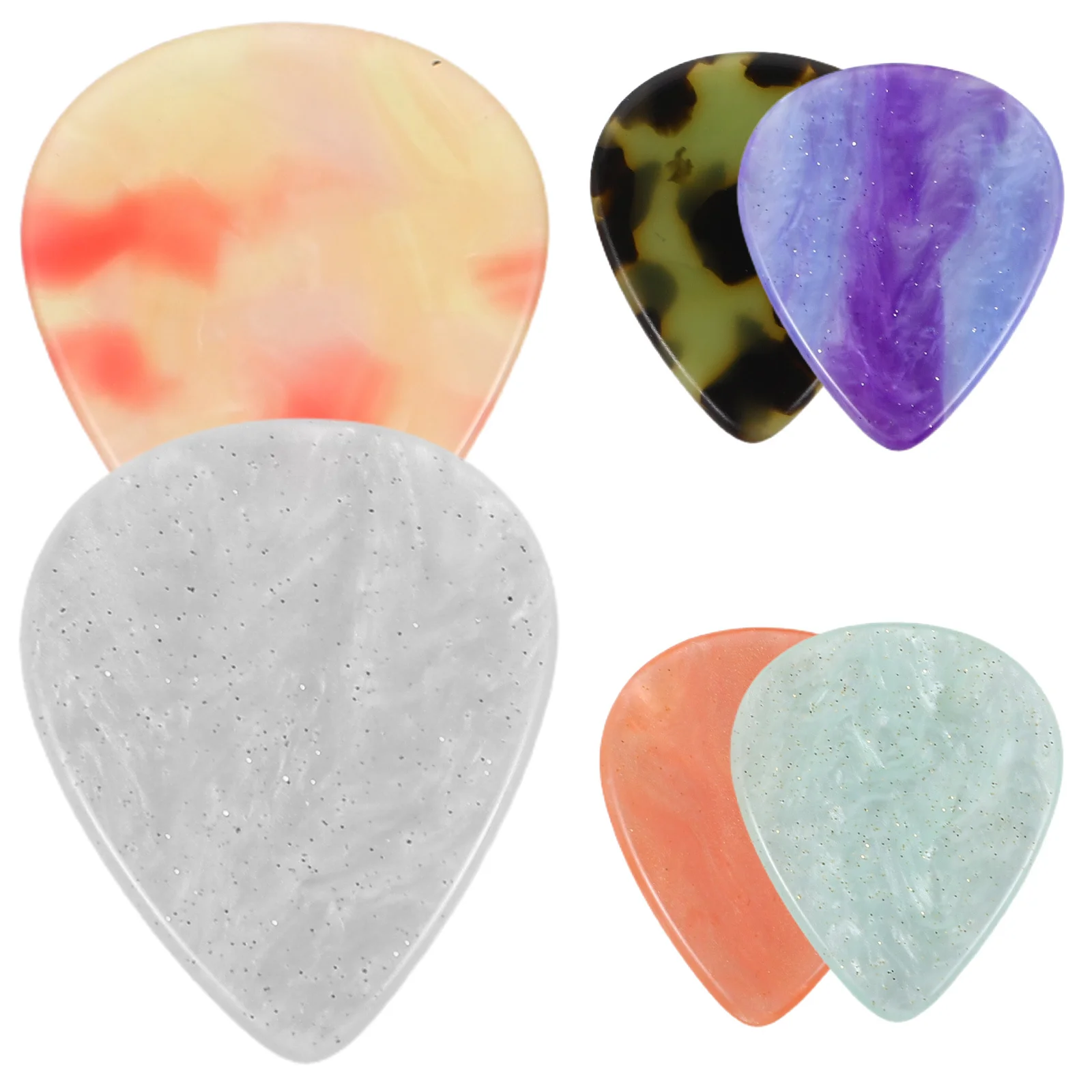 

6pcs Resin Guitar Picks Acoustic Electric Bass Banjo Plectrums Lightweight Durable For Stage Performance