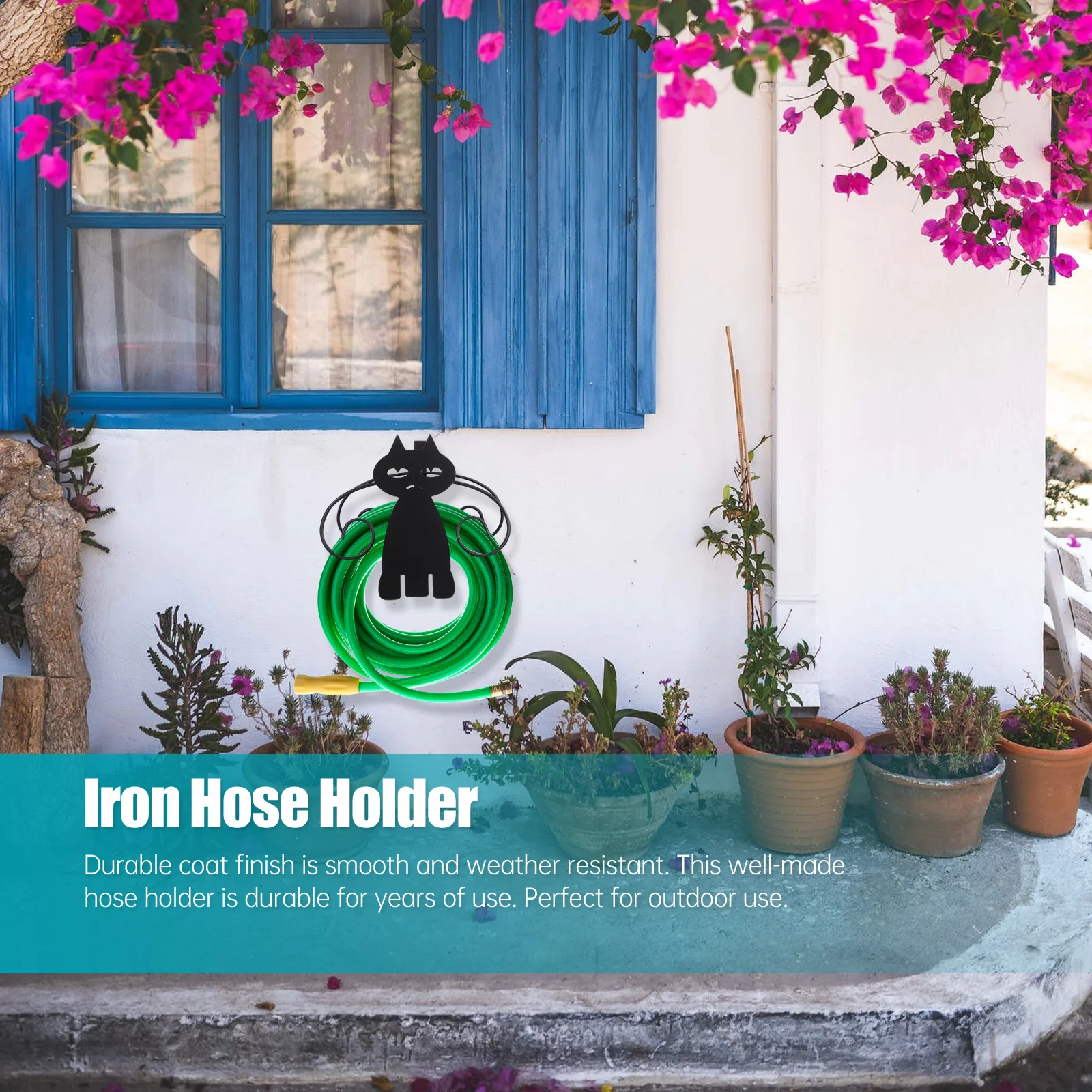 

Garden Rack Heavy Duty Iron Watering Holder Outdoor Storage Shelf Large Capacity Hose Organizer Garden Hose Stand