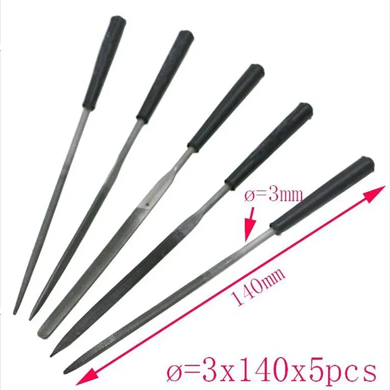 5pcs/set 140/180mm Metal File Mini Assorted Rasp Diamond Needle File set Repair Tool Jewelry Wood Grinding Hand File Tools