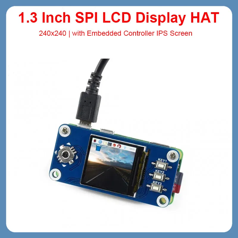 

1.3 Inch Raspberry Pi SPI LCD Display HAT 240x240 Pixels SPI Interface with Embedded Controller IPS Screen for Raspberry Pi 4 3