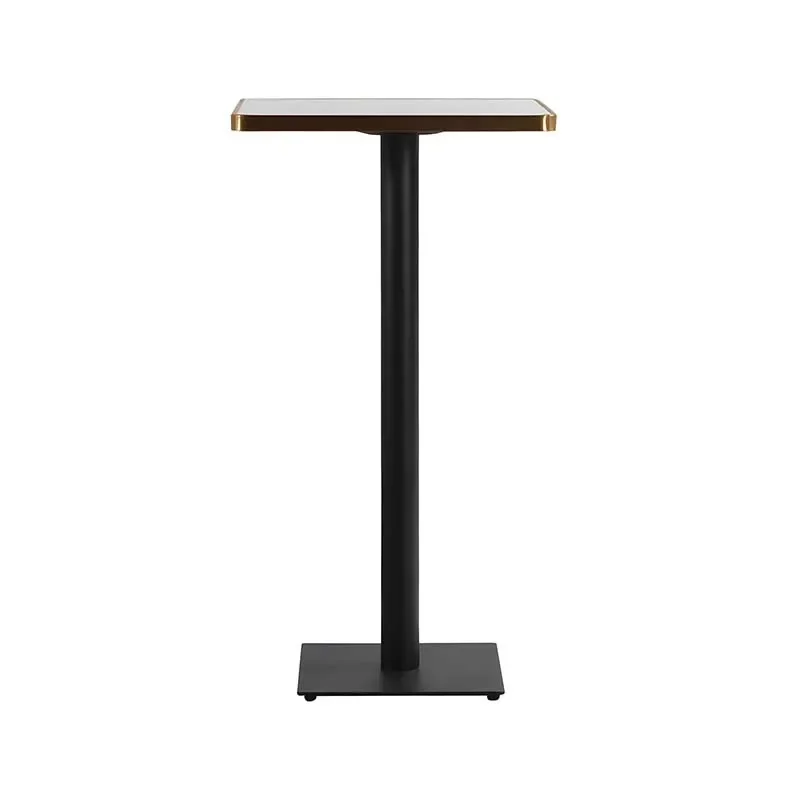 bar tables and chairs, minimalist light luxury stainless steel Phnom Penh rock slab square high bar counter, high bar table