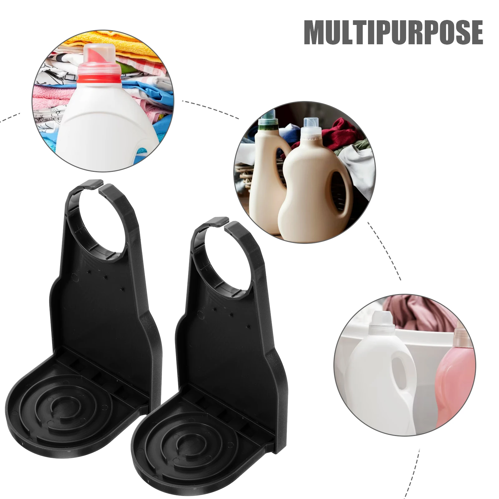 

2Pcs Black Laundry Detergent Cup Holder Anti Drip Collector Tray Fabric Softener Drip Catcher Plastic Storage Rack