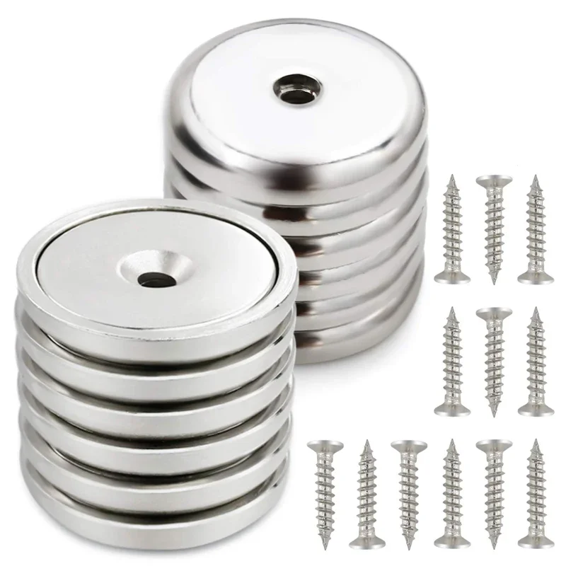 

D32mm Cup Magnets with Pull Capacity Each - Matching Strikers and Screws Steel Cups which Greatly Increase