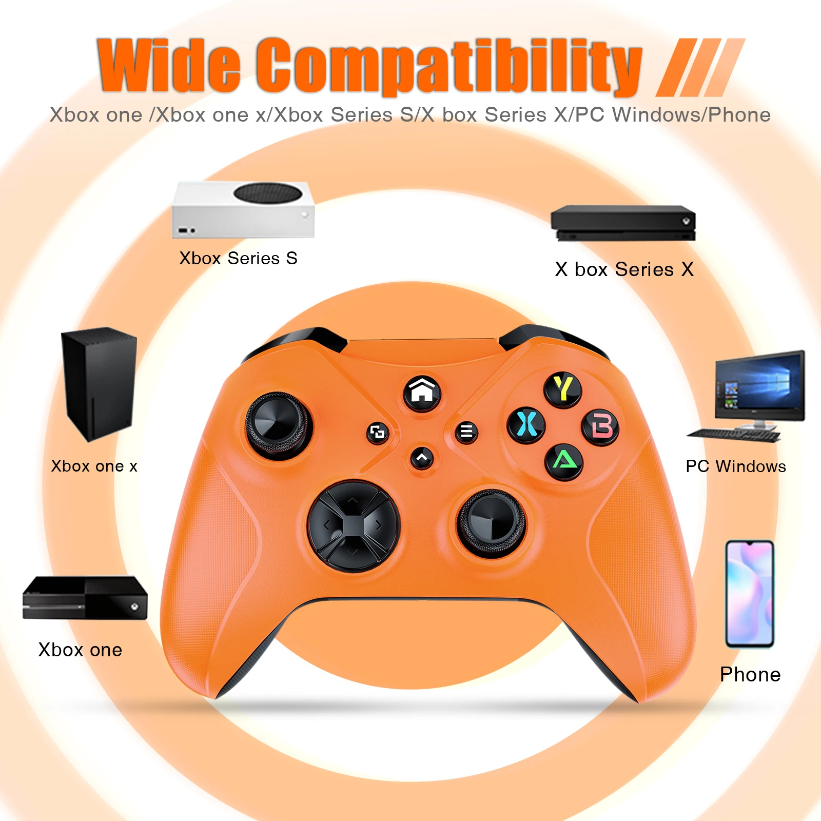 Wireless Gamepad สำหรับ Xbox One Series X/S/PC/IOS/Android/ไอน้ำ6แกน Gyro มีฟังก์ชั่น Turbo จอยควบคุมเกมคอนโซลจอยสติ๊ก