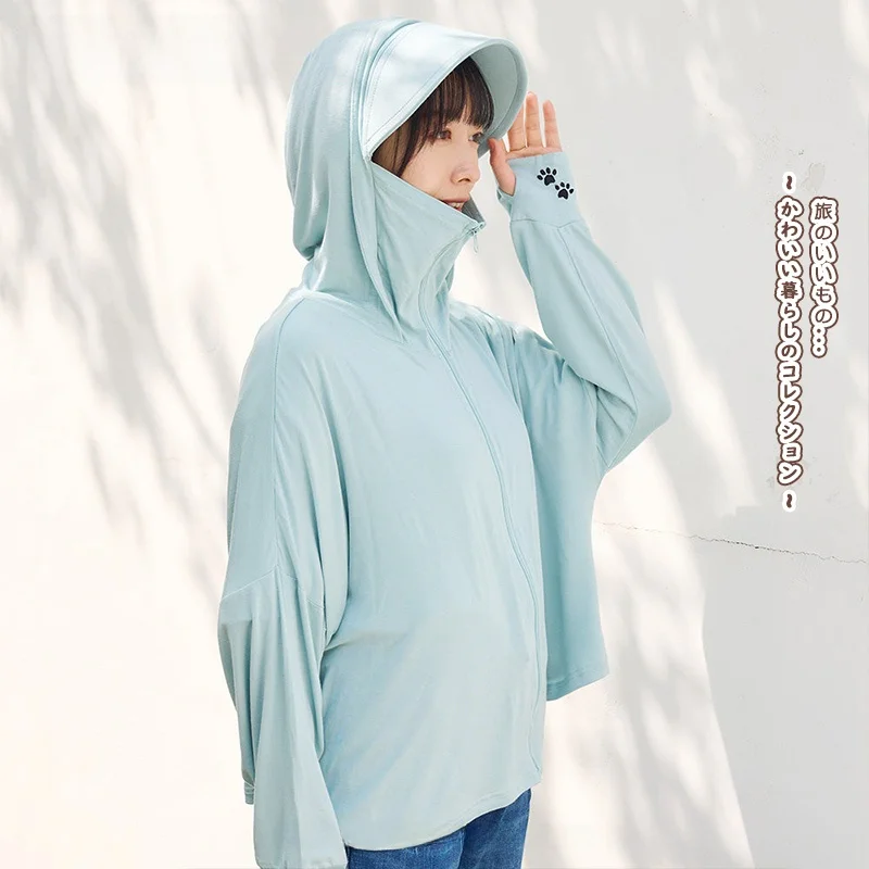 vetements-de-protection-solaire-a-manches-courtes-et-longueur-doigts-hapins-avec-gants-chapeau-de-protection-solaire-d'exterieur-fin-et-respirant-pour-femmes-ideal-pour-l'ete
