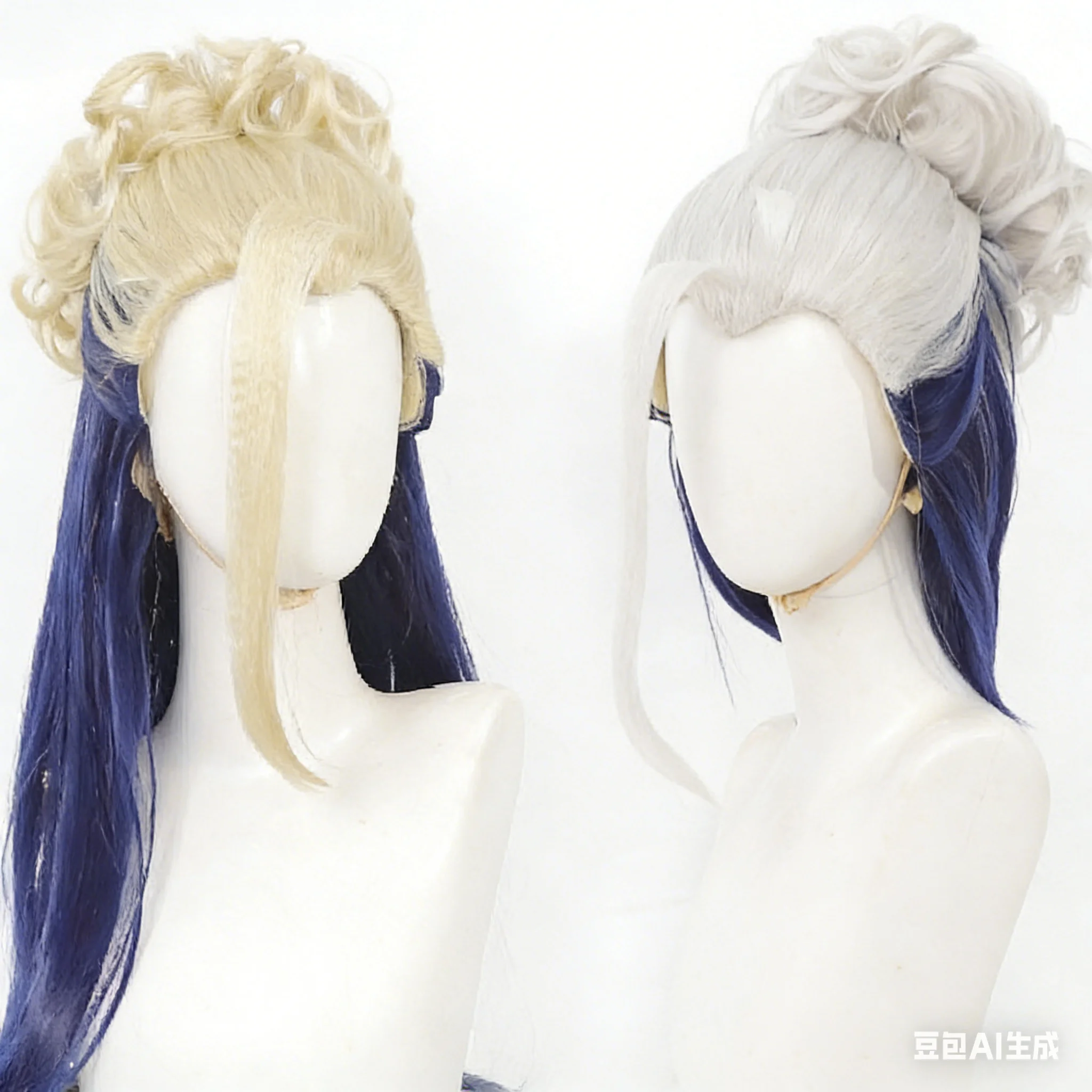 Disfraz de cosplay de Anime Record of Ragnarok, peluca con peinado medio recogido, 2 colores, dorado/plateado, pelo de hombre, para fiesta de Halloween, juego de rol