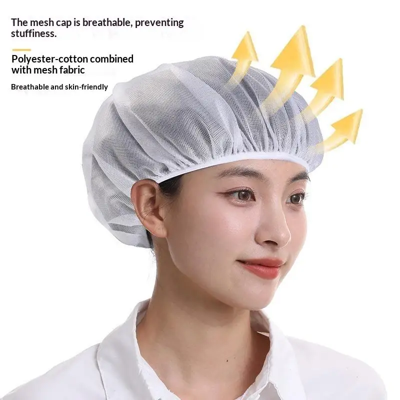 Reusable Breathable Mesh Hair Caps Soft Elastic Band Odorless Fabric For Kitchen Food Service Staff