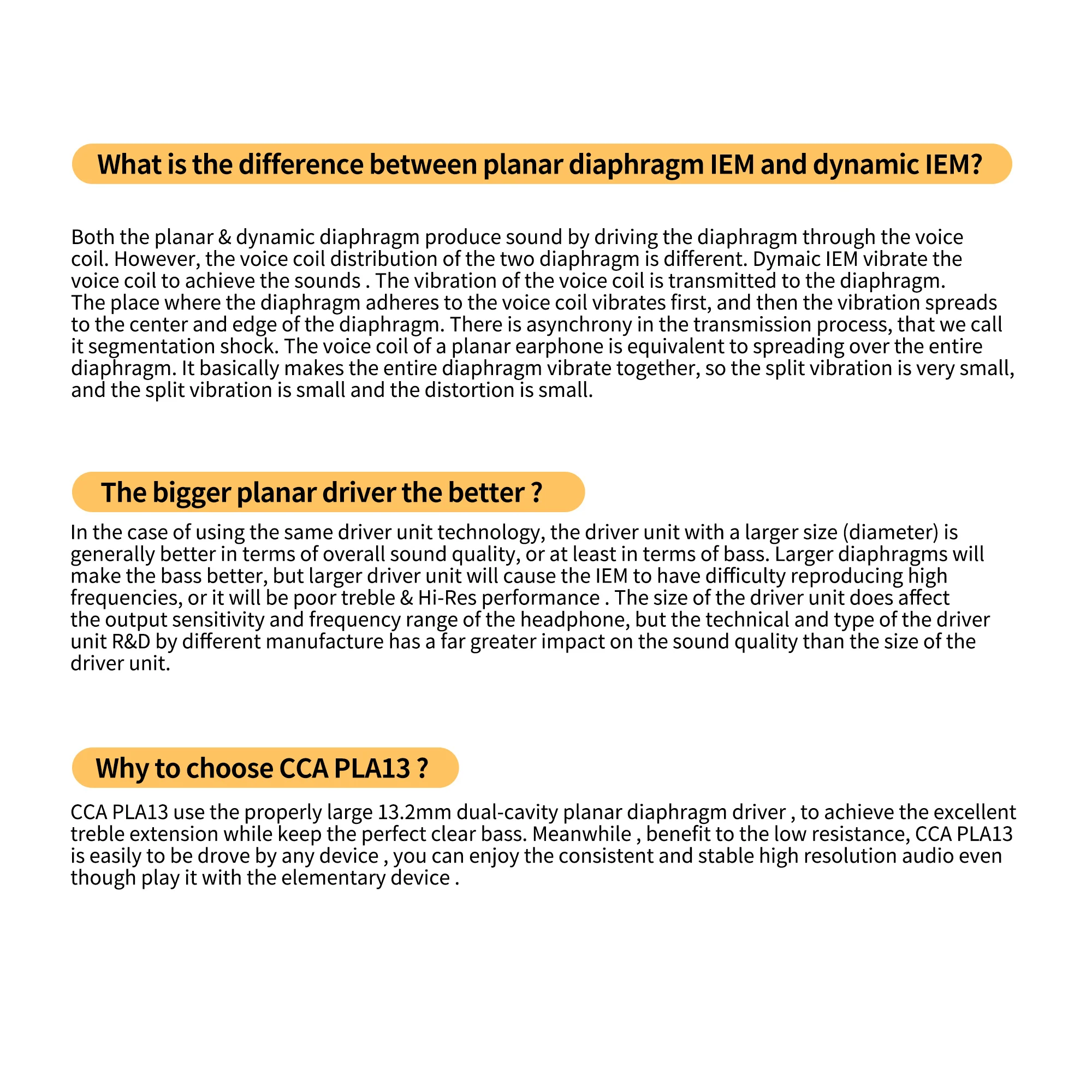 CCA PLA13ชุดหูฟังแบบมีสาย Orthodynamic Driver In Ear Monitor หูฟังหูฟังพร้อมไมโครโฟน HIFI Bass กีฬาหูฟัง