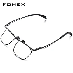 FONEX 180 ° Flip Titanium montatura per occhiali da vista uomo 2022 nuovi occhiali quadrati montature complete occhiali coreani F8043