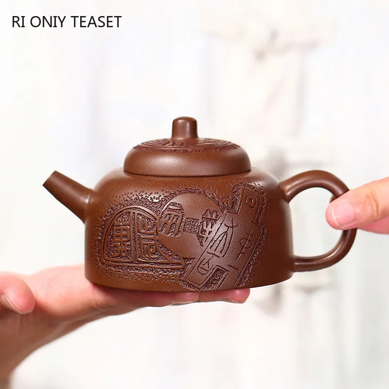 160ml Chinese Yixing Famous Purple Clay Teapots Handmade Tea Pot Raw Ore Purple Mud Kettle High-end Zisha Tea Set Collection