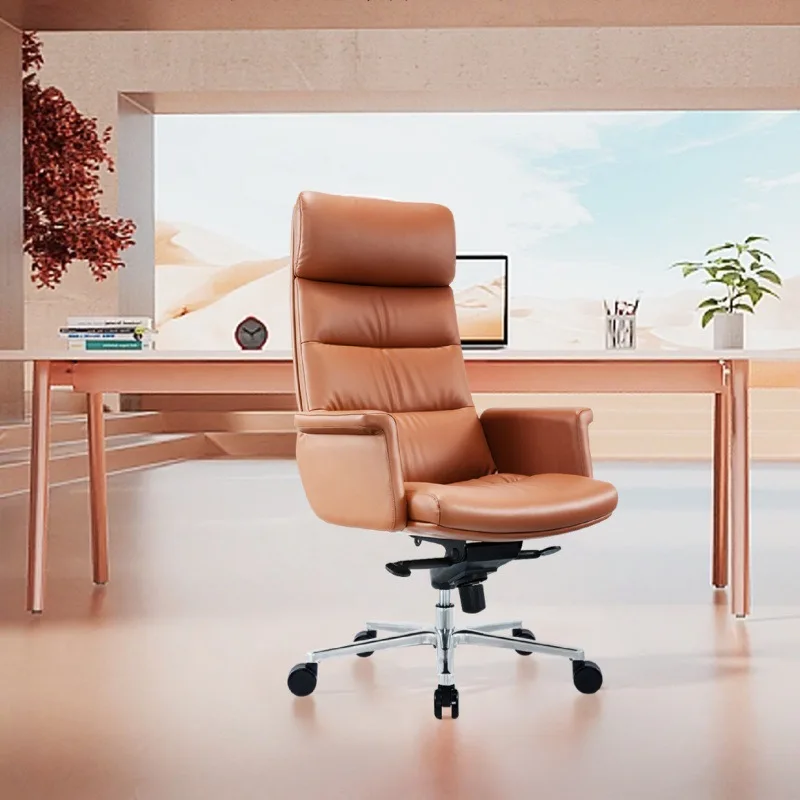 

Ergonomic Office Chair Leather With Lumbar Support Swivel Rolling Desk Chair Home Office Computer Room Comfortable Furniture