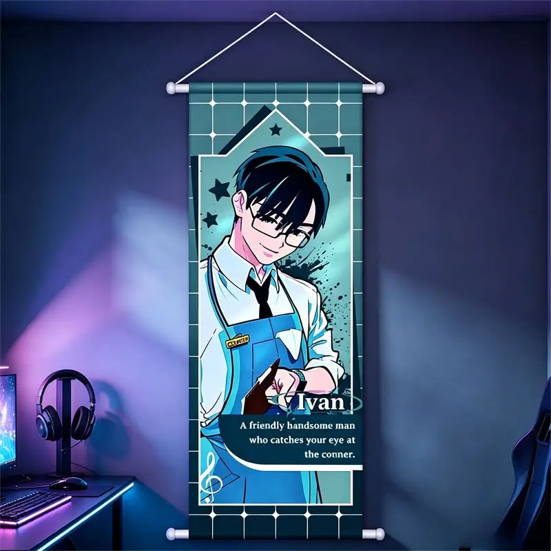 VIKAMA Alien Stage Wandrolle Wandbehang Anime Wandteppich Schlafzimmer E-Sport-Raum Heimdekoration Geschenke – Detail 4