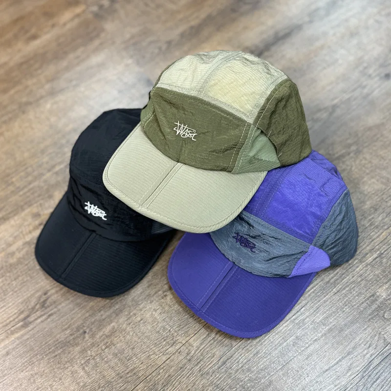 26SS Mountain Outdoor Lightweight Foldable Soft Top Sport Breathable Sunshade Purple Mesh Baseball Caps for Men Hats