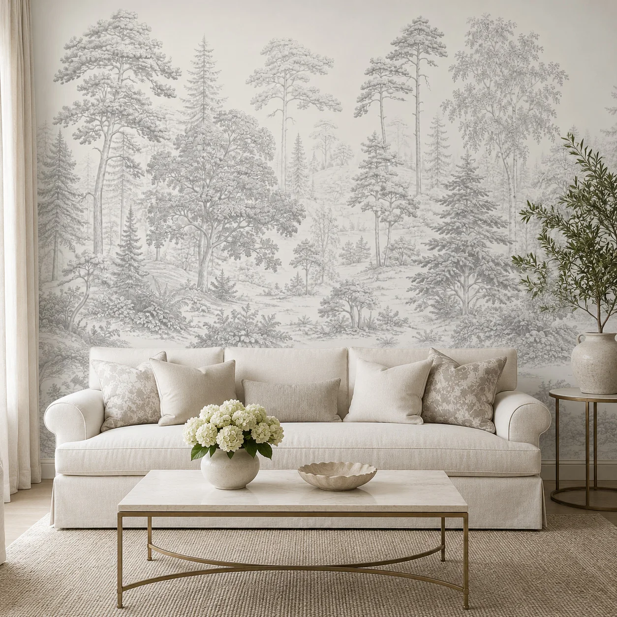 Forest Wallpaper Mural Nature Tree Landscape Wall Paper Non Woven Wall Covering Living Room Bedroom Decor Glue Required