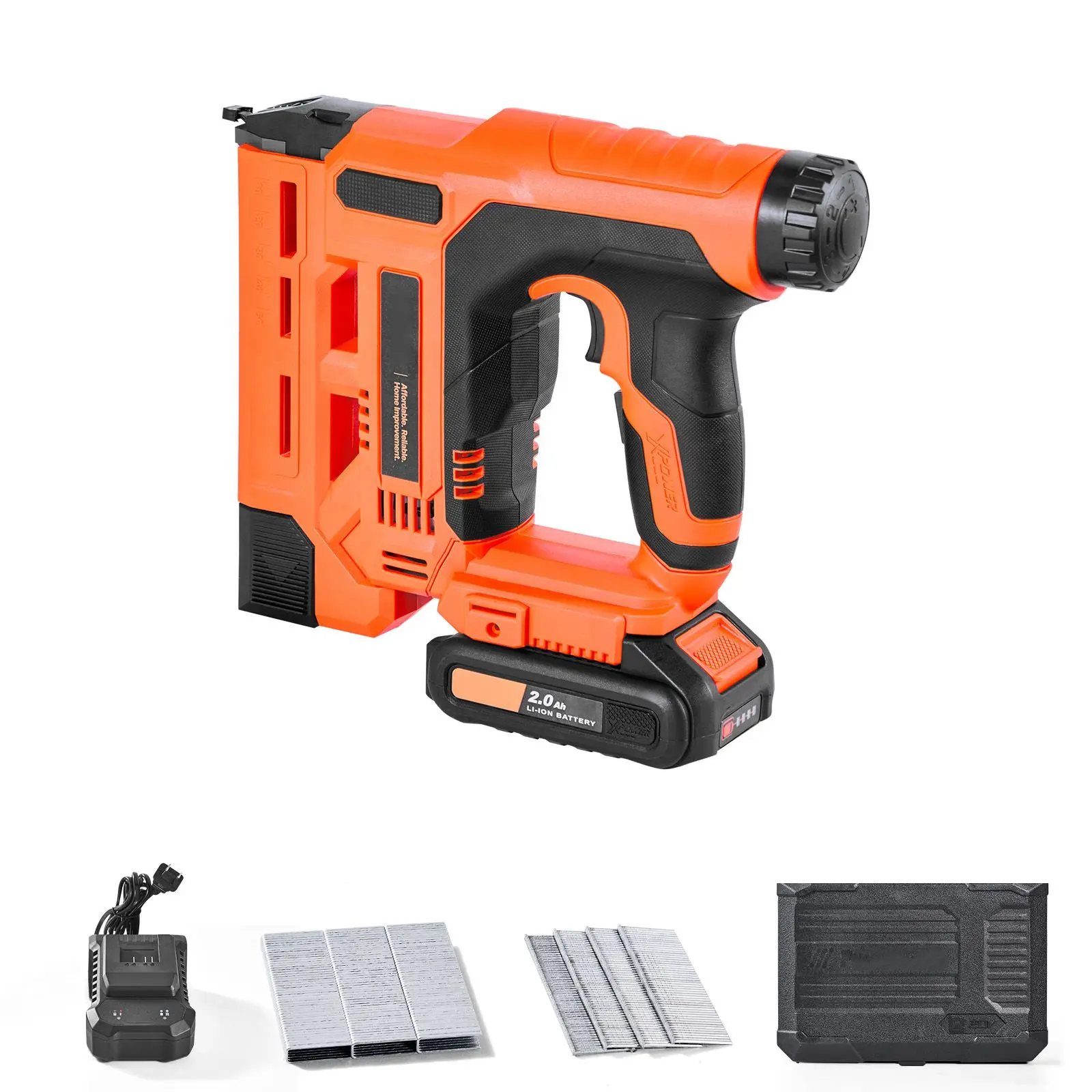 Cordless Brad Nailer, 2-in-1 Nail Gun Staple, 18 Gauge 1-1/4 inch, Includes 500 Pcs and 500 Pcs, with Battery Charger, Non-Slip