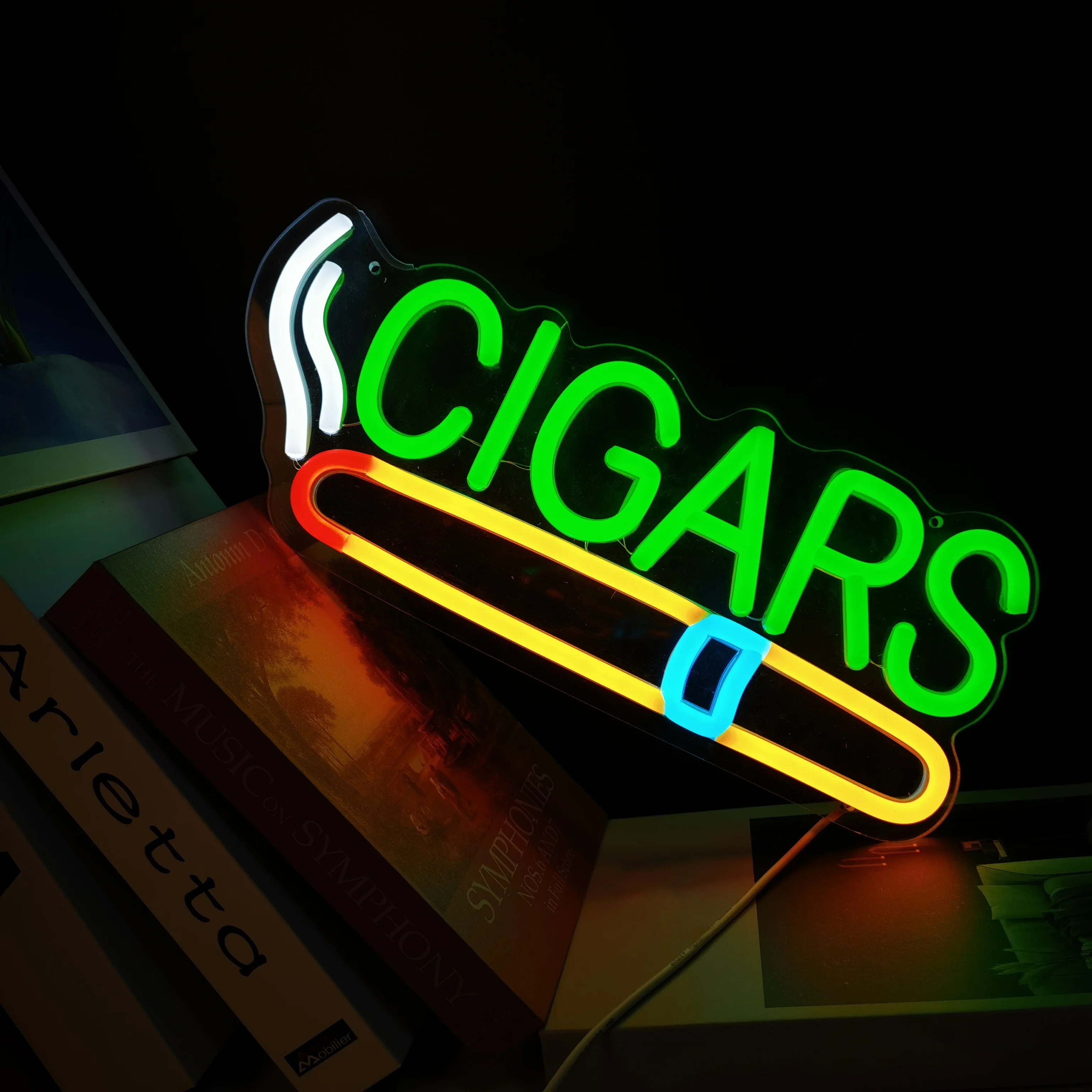 Cigar Shop Neon Sign, For Home Bar Cigar Lounge Decor, Human Cave Light, Neon Light, For Bar, Cafe, Party Or Smoking Shop