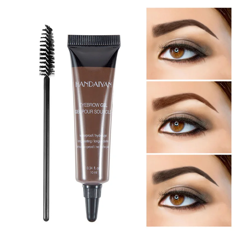 Henna Eyebrow Gel Cream Women 6 Colors Makeup Eyebrows Tint Eyebrows Waterproof Tattoo Pen Brush Kit Dye Cosmetics Makeup Kit