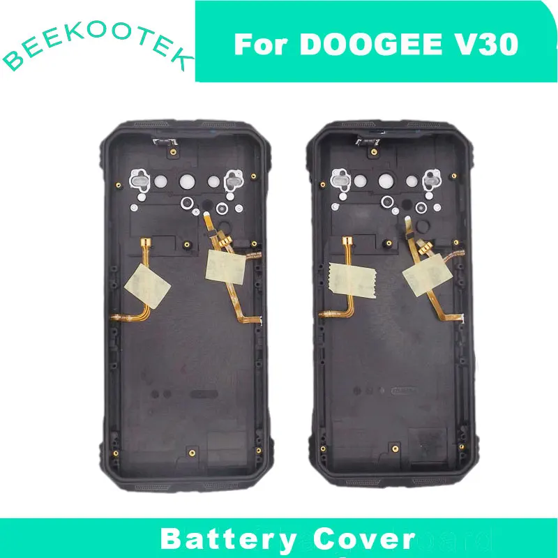 Imagem -03 - Original Doogee V30 Tampa da Bateria Case Traseiro Shell Carcaças Quadro com Sensor de Impressão Digital Cabo Receptor para Doogee V30 Telefone Novo