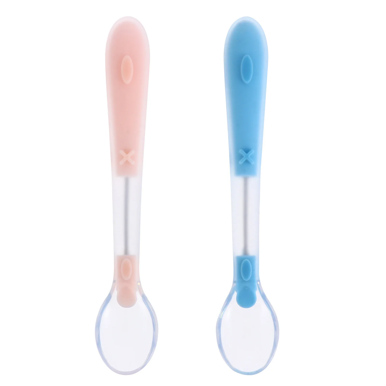 

2Pcs Baby Silicone Spoons Strong Fall Break Resistance Lovely Practical Generous Design Portable Lightweight Feeding Set