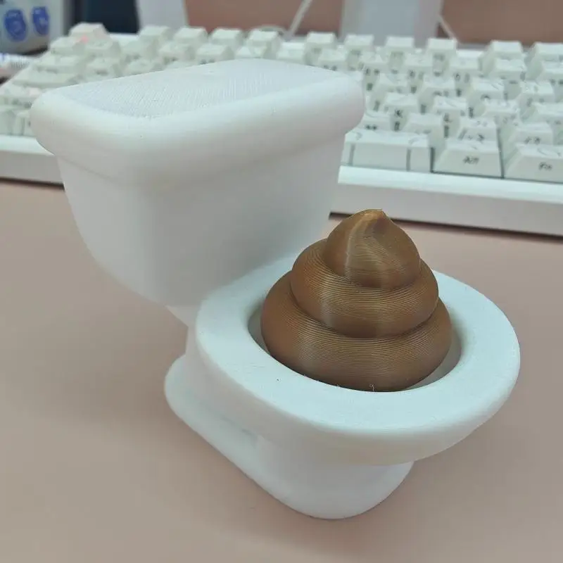 Mini Toilet Fidget Toy Funny Cute Poop Design Portable Gag Gift for Friends Family Home Office Desk Decoration