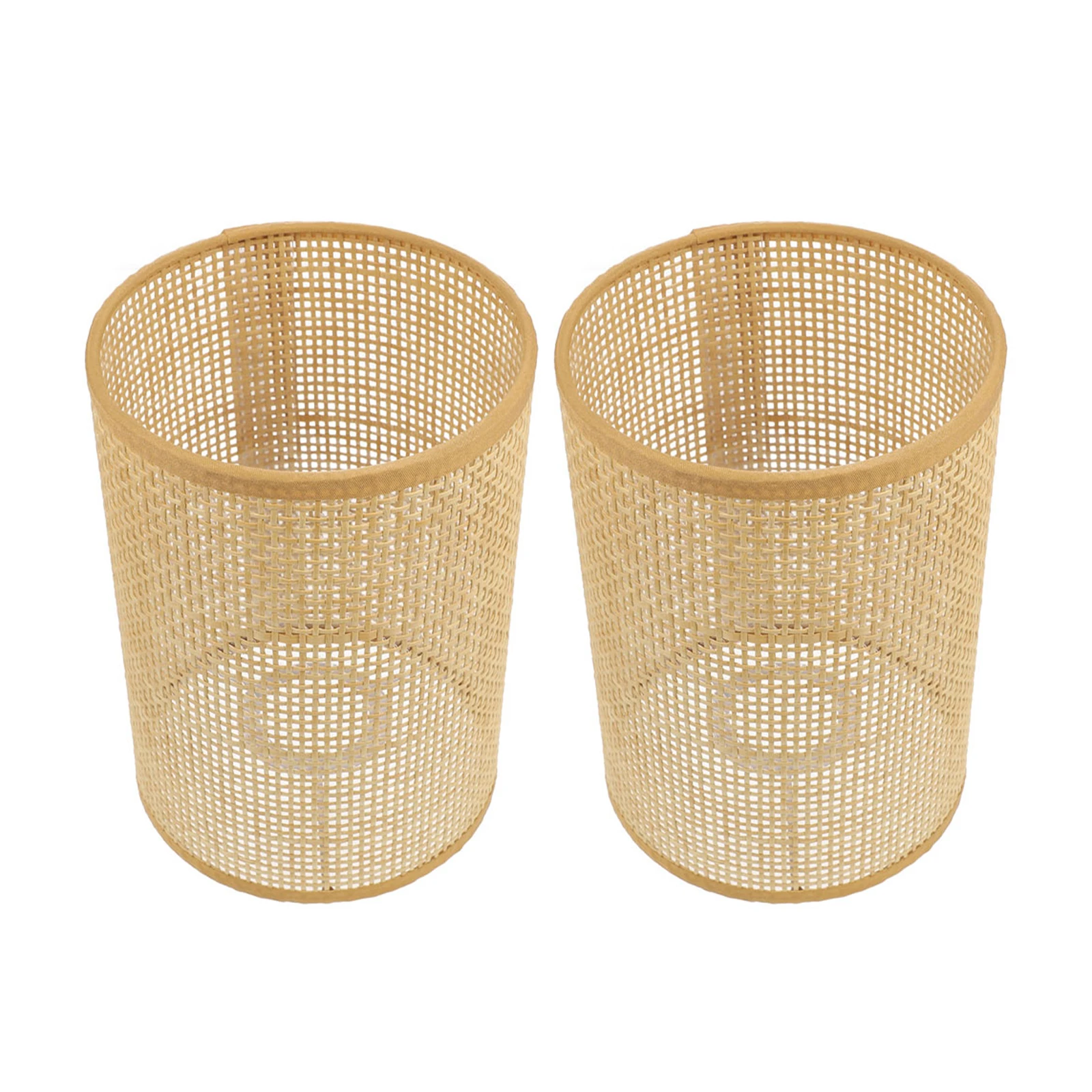 2 قطعة الروطان المنسوجة عاكس الضوء غطاء مصباح السقف ل قلادة ضوء معلق غطاء مصباح استبدال غرفة الطعام غطاء خفيف للزينة #6