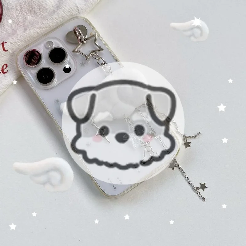 

INS Style Retro Fabric Star Chain Wing Pendant Keychain Y2K Angel Mobile Phone Chain Ornament Decoration Accessories Gifts