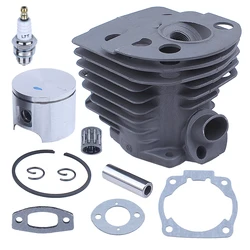 46mm Nikasil Cylinder Piston Kit for Husqvarna 51 Rancher Chainsaw Cylinder Assembly + Piston Kit + Needle Bearing Replacement