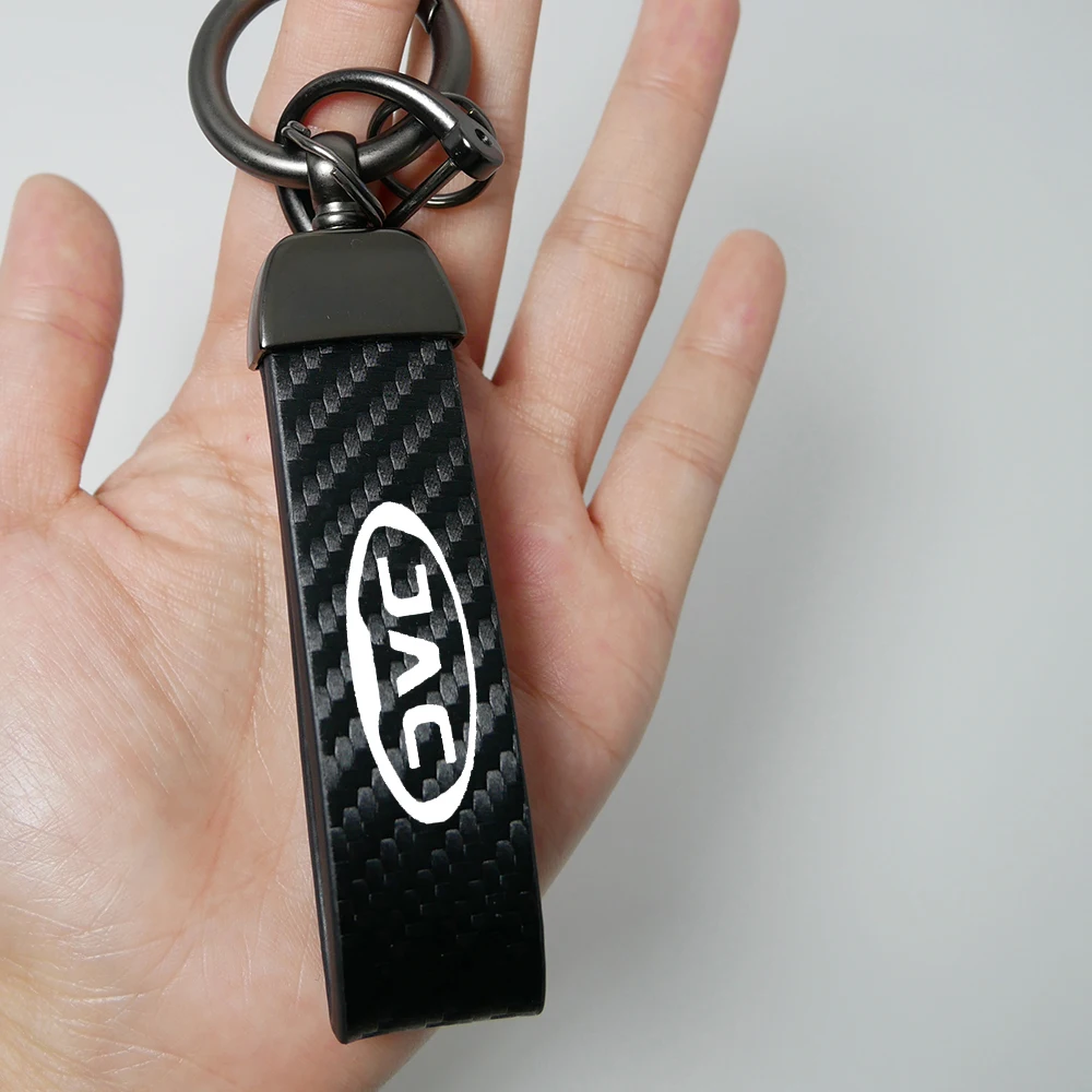 Carbon Leather Car Keychain Chain Key Rings Degree Rotating Horseshoe Rings for JAC Refine J3 J2 S5 A5 J5 J6 J4 Vapour S2 T8