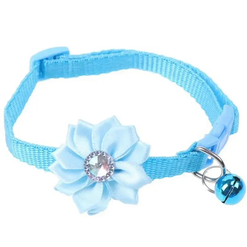 Small Cat Dog Collar Flower Bell Pet Neck Strap Adjustable Easy Wear Buckle Lovely Cat Necklace Cat Accessories Wholesale